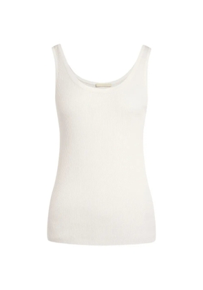 12 STOREEZ Lattice ribbed tank top - White