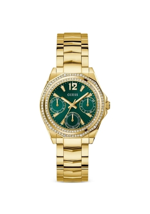 GUESS USA crystal-embellished 36mm watch - Green