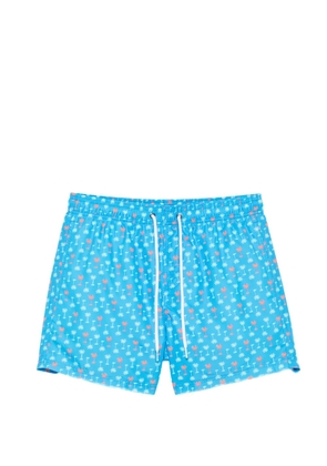 Sundek palm-tree-pattern swim shorts - Blue