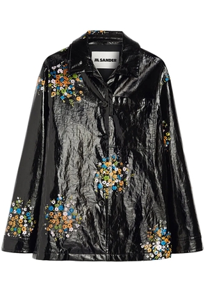 Jil Sander floral-print overshirt - Black