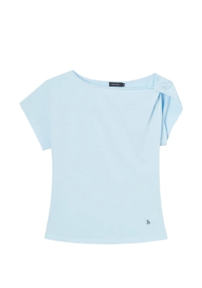 tout a coup asymmetric twisted-shoulder T-shirt - Blue