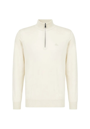 ETRO quarter-zip embroidered-logo sweater - Neutrals