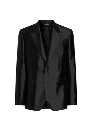 Dolce & Gabbana Sicilia Light single-breasted mikado silk jacket - Black