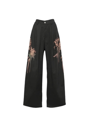 Collina Strada Catchfly floral-print trousers - Black