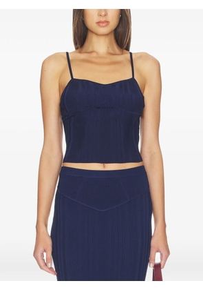 Fleur Du Mal ribbed-knit corset top - Blue
