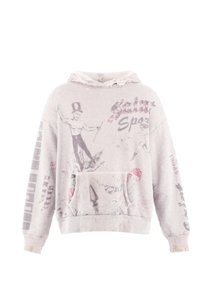 SAINT MXXXXXX x Alexis Ross Alx distressed graphic-print hoodie - Grey