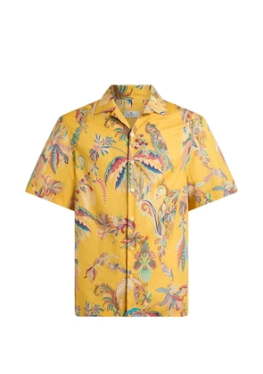ETRO parrot-print palm-tree shirt - Yellow