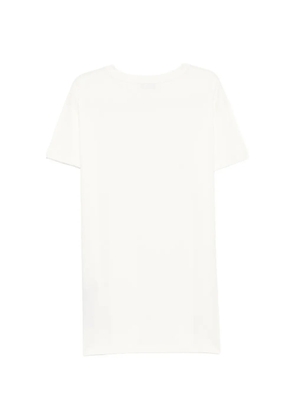 Emporio Armani logo-embroidered T-shirt beach dress - Yellow