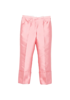 CALVIN KLEIN COLLECTION satin-finish turn-up-cuff trousers - Pink