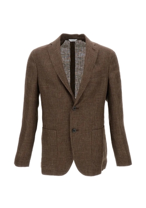 Boglioli single-breasted check blazer - Brown