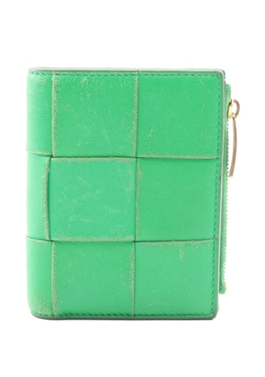 Bottega Veneta Pre-Owned 2000s small Cassette bi-fold intrecciato leather wallet - Green