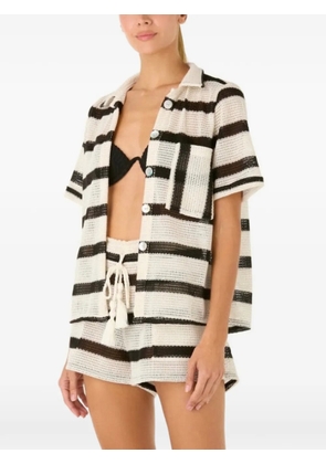 PALMACEA Maya striped mesh shirt - White