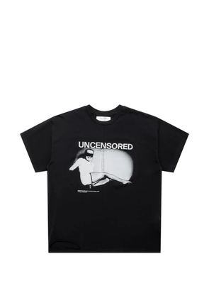 matieres fecales graphic-print distressed T-shirt - Black