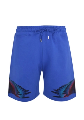 COUNTY OF MILAN wings-print drawstring shorts - Blue