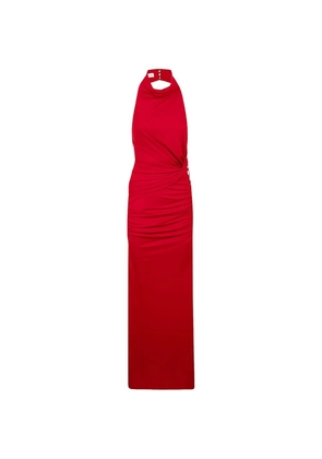 THE ANDAMANE ruched halterneck maxi dress - Red