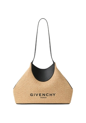 Givenchy small Facet logo-print woven shoulder bag - Brown