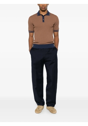 Gran Sasso cable-knit polo shirt - Brown