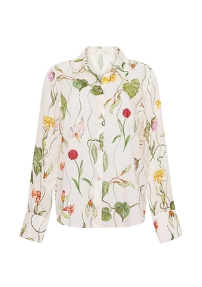 Cara Cara floral-print cotton shirt - White