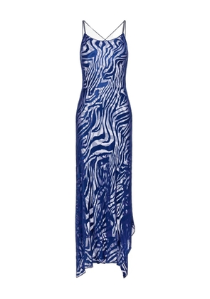 Roberto Cavalli zebra-print maxi dress - Blue