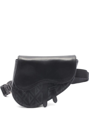 Christian Dior Pre-Owned 2010s mini Saddle CD Diamond belt bag - Black