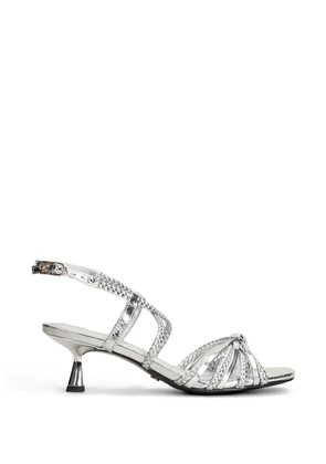 Gold & Rouge Flapi-M braided metallic sandals - Silver