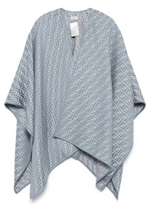 FENDI FF-jacquard cape - Blue