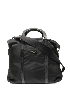 Prada Pre-Owned 2000-2015 logo-plaque tote bag - Black