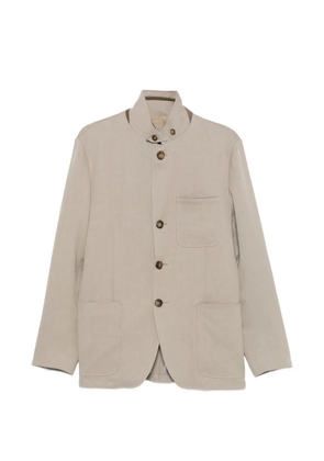 Canali high-neck button-fastening jacket - Grey