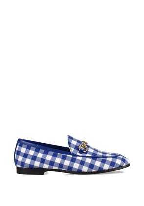 Gucci Blue Gingham Jordaan loafers