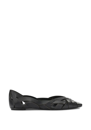 Del Carlo Lisi interwoven pointed-toe ballet flats - Black