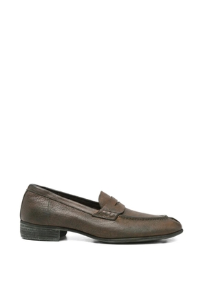 Guidi distressed-effect penny loafers - Brown