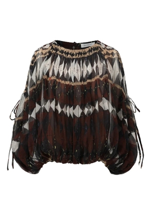 INTO THE EAST geometric-print blouse - Red