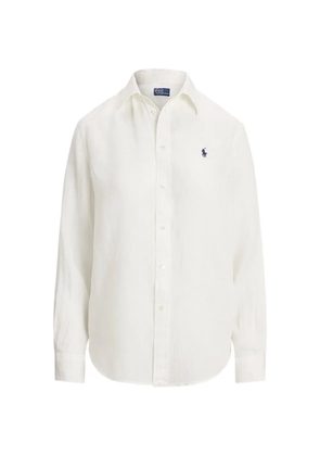 Polo Ralph Lauren logo-embroidered linen shirt - White