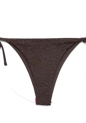 Emporio Armani floral-jacquard bikini - Brown