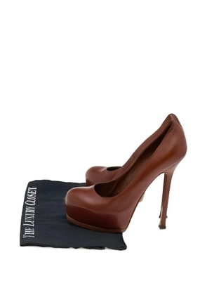 Saint Laurent Pre-Owned Tribtoo platform pumps - Brown