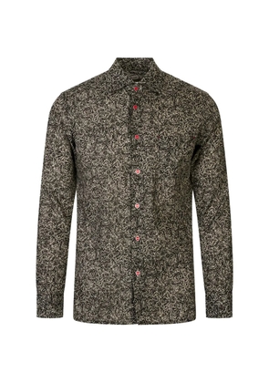 Kiton floral-print long-sleeve shirt - Black