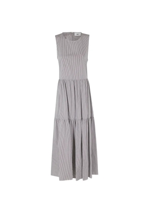 SOLOTRE striped tiered dress - Grey