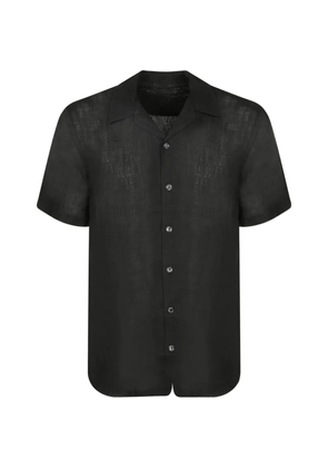 120% Lino short-sleeved camp-collar shirt - Black