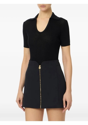 Elisabetta Franchi ribbed openwork T-shirt - Black