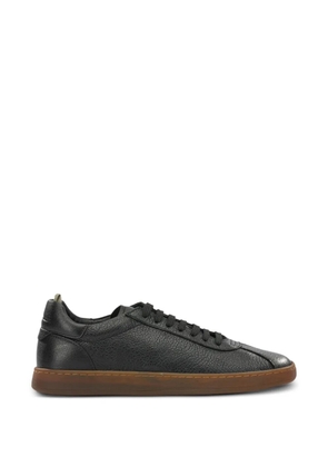 Officine Creative Halo grainy-leather sneakers - Black
