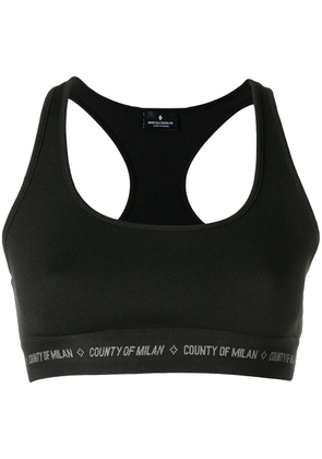 COUNTY OF MILAN logo sports bra - Black