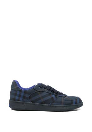 Burberry Pre-Owned Check Terrace lace-up sneakers - Blue