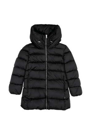 Add quilted hoodie jacket - Black