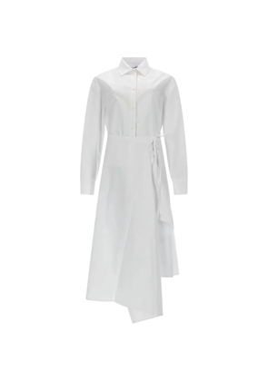 MSGM asymmetric-hem wrap-style dress - White