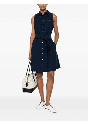 Polo Ralph Lauren belted sleeveless shirt mini dress - Blue