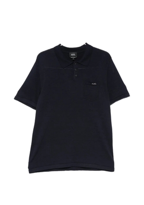A.P.C. Gide logo-embroidered chest-pocket polo shirt - Blue