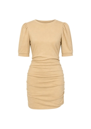 ISABEL MARANT draped puff-sleeve mini dress - Yellow