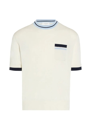 Paolo Pecora contrast-trim chest-pocket T-shirt - Neutrals