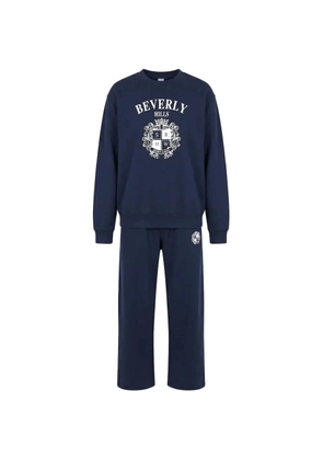 Sporty & Rich BH Crest Wide logo-print track pants - Blue