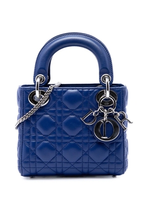 Christian Dior Pre-Owned 2015 Mini Lambskin Cannage Lady Dior satchel - Blue